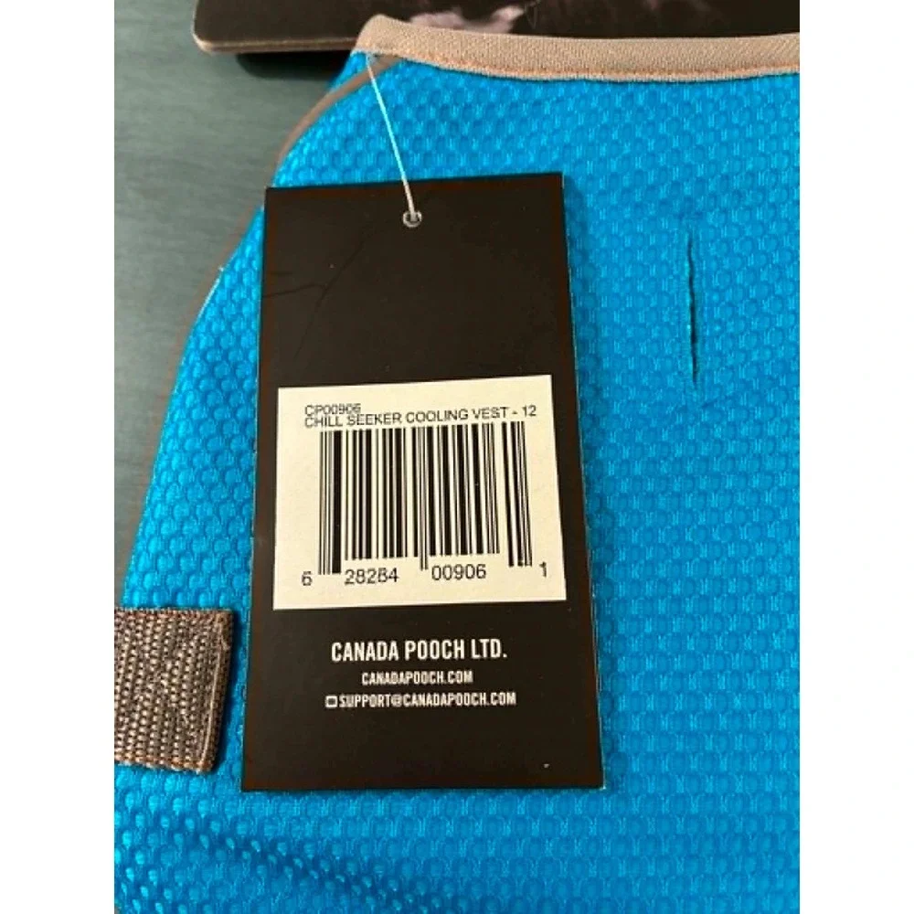 Canada Pooch Chill Seeker Cooling Vest Dog Size 12 Blue Evaporative Mesh